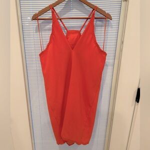 Halston Heritage orange stunner mini dress